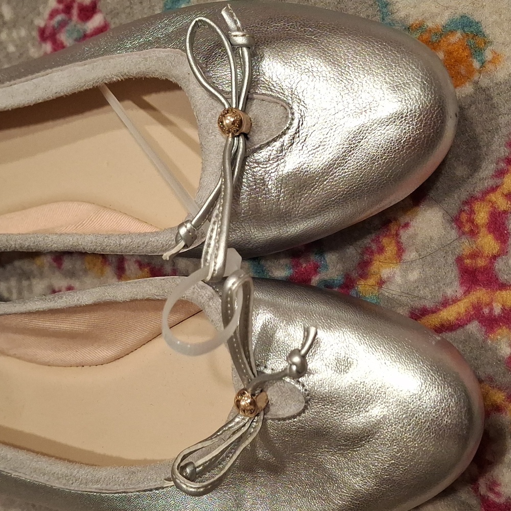 New Cole Haan Silver Ballet Flats - Picture 3 of 5